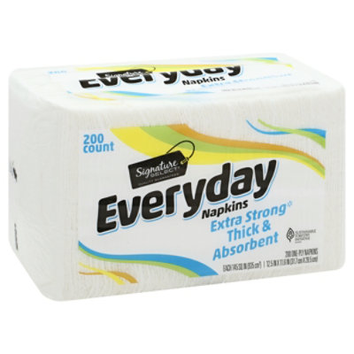 Signature SELECT Napkins 1 Ply Everyday Extra Strong Thick & Absorbent Wrap - 200 Count - Image 1