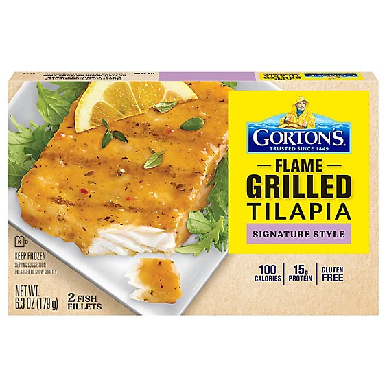 Gortons Fish Fillets Grilled Tilapia Signature Grilled 2 Count - 6.3 Oz