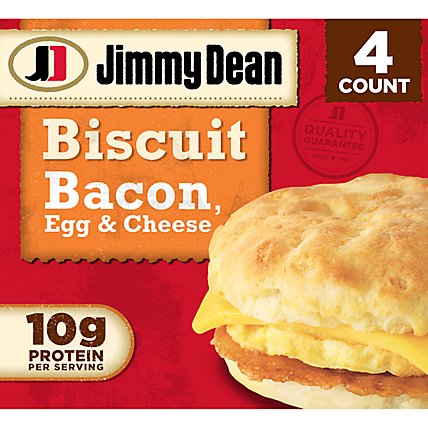 Jimmy Dean Bacon Egg & Cheese Biscuit Sandwiches 4 Count - Image 1