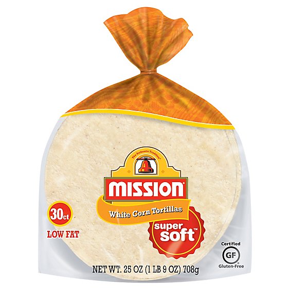 Mission Tortillas Corn White Super Soft Bag 30 Count - 25 Oz