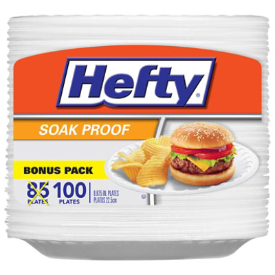 Hefty Everyday Plates Soak Proof Compartment 8.875 In Foam Plates, Plates