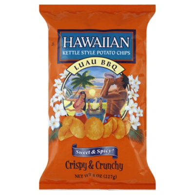 Hawaiian Potato Chips Kettle Style Luau BBQ - 8 Oz