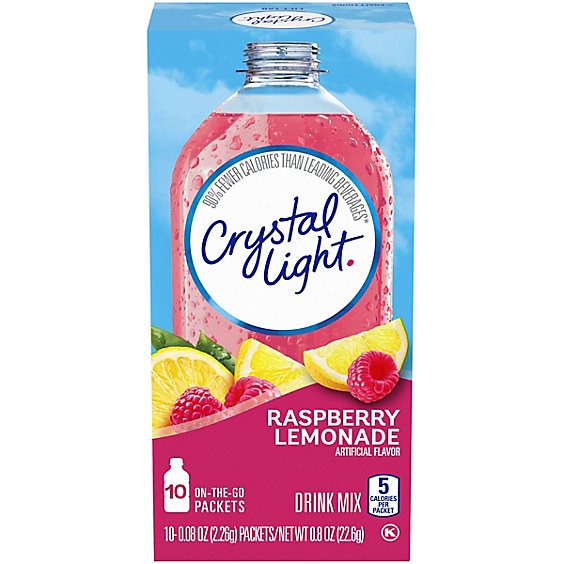 Crystal Light Raspberry Lemonade Powdered Drink Mix On the Go Packets - 10 Count