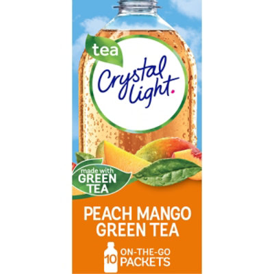 Crystal Light Peach Mango Green Tea Naturally Flavored Powdered Drink Mix - 10 Count - Image 1