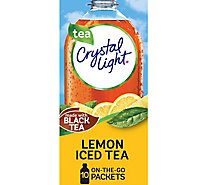 Crystal Light Lemon Iced Tea Naturally Flavored Powdered Drink Mix On the Go Packets - 10 Count