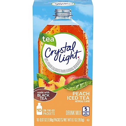 Crystal Light Peach Iced Tea Artificially Flavored Powdered Drink Mix Packets - 10 Count - Image 5