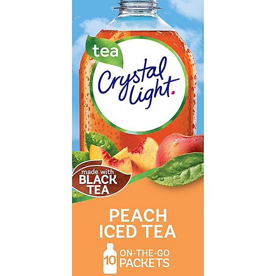 Crystal Light Peach Iced Tea Artificially Flavored Powdered Drink Mix Packets - 10 Count