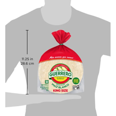 Guerrero Tortillas Corn White Maiz Blanco King Size Bag 30 Count - 37.05 Oz - Image 5