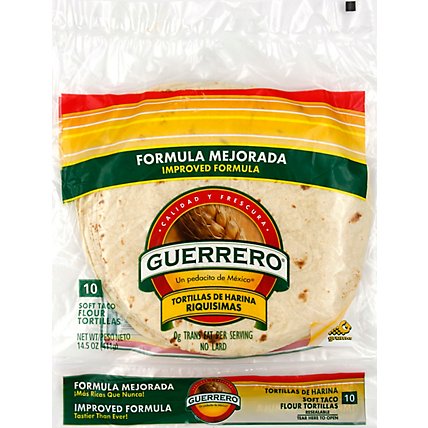 Guerrero Tortillas Flour Soft Taco De Harina Riquisimas Bag 10 Count - 14.5 Oz - Image 2
