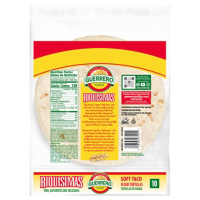 Guerrero Riquisimas Flour Tortillas Soft Taco Size - 10 Count - Image 2
