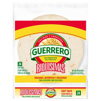 Guerrero Tortillas Flour Soft Taco De Harina Riquisimas Bag 24 Count - 35 Oz - Image 2