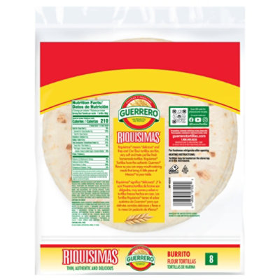 Guerrero Tortillas Flour Burrito De Harina Riquisimas Bag 8 Count - 18.6 Oz - Image 2