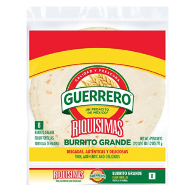 Guerrero Tortillas Flour Burrito De Harina Riquisimas Grande Bag 8 Count - 27.2 Oz - Image 2