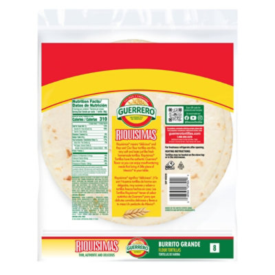 Guerrero Tortillas Flour Burrito De Harina Riquisimas Grande Bag 8 Count - 27.2 Oz - Image 2