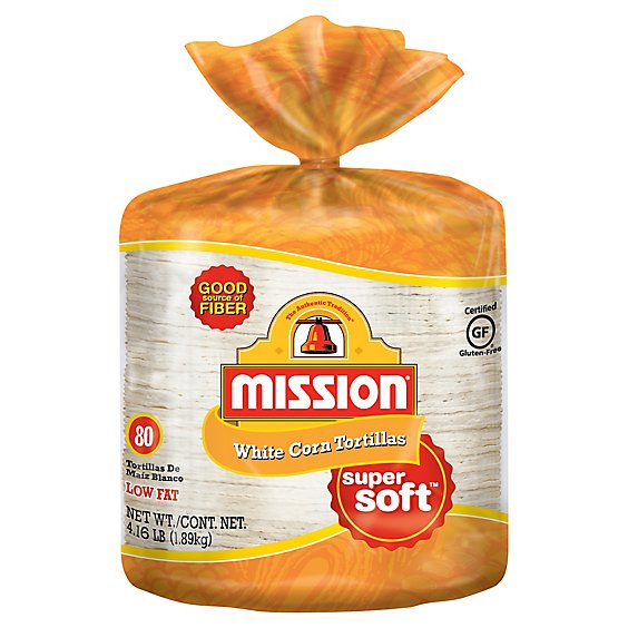 Mission Tortillas Corn White Super Soft Bag 80 Count - 66.67 Oz