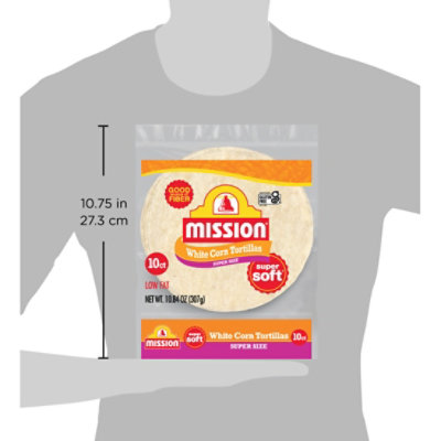 Mission Tortillas Corn White Super Soft Super Size Bag 10 Count - 10.84 Oz - Image 5