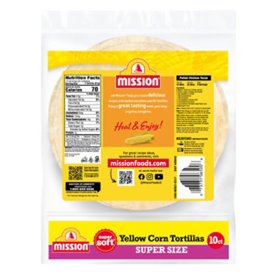 Mission Tortillas Corn Yellow Super Soft Super Size 10 Count - 10.84 Oz - Image 2