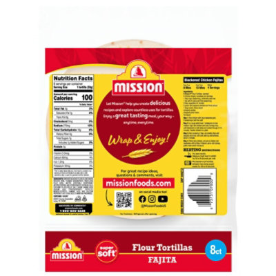 Mission Super Soft Flour Tortillas Fajita Size - 8 Count - Image 2