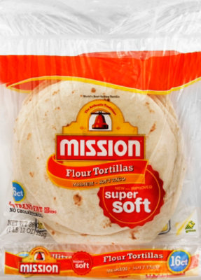 Mission Tortillas Flour Soft Taco Medium Bag 16 Count - 28 Oz - Image 2
