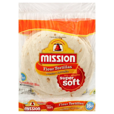 Mission Tortillas Flour Soft Taco Medium Bag 16 Count - 28 Oz - Image 1