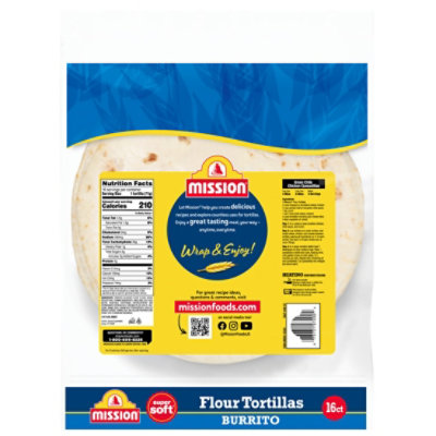 Mission Super Soft Flour Tortillas Burrito Size - 16 Count - Image 2