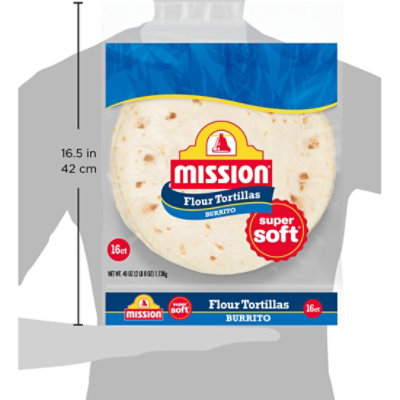 Mission Super Soft Flour Tortillas Burrito Size - 16 Count - Image 5