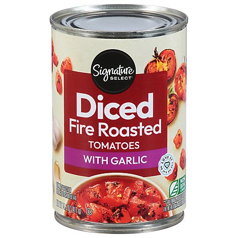 Signature SELECT Tomatoes Fire Roasted with Garlic Diced - 14.5 Oz