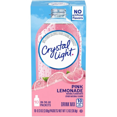 Crystal Light Pink Lemonade Naturally Flavored Powdered Drink Mix On the Go Packets - 10 Count - Image 3