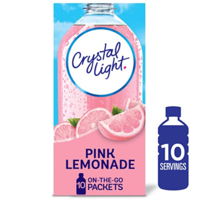 Crystal Light Pink Lemonade Naturally Flavored Powdered Drink Mix On the Go Packets - 10 Count - Image 2