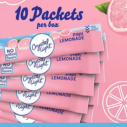 Crystal Light Pink Lemonade Naturally Flavored Powdered Drink Mix On the Go Packets - 10 Count - Image 2