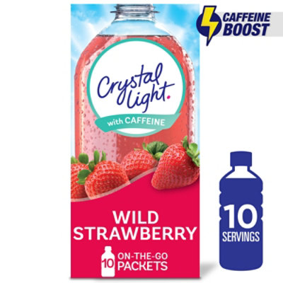 Crystal Light Wild Strawberry Artificially Flavored Powdered Drink Mix with Caffeine - 10 Count