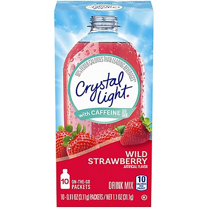 Crystal Light Wild Strawberry Powdered Drink Mix with Caffeine On the Go Packets - 10 Count - Image 3