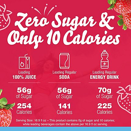 Crystal Light Wild Strawberry Powdered Drink Mix with Caffeine On the Go Packets - 10 Count - Image 2