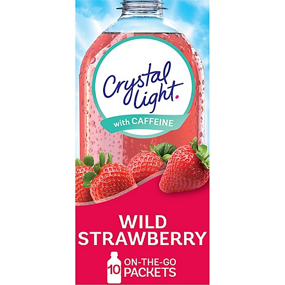 Crystal Light Wild Strawberry Powdered Drink Mix with Caffeine On the Go Packets - 10 Count