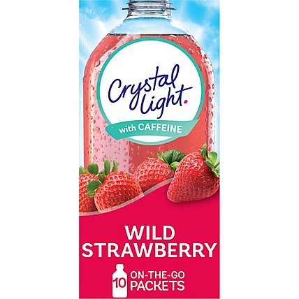 Crystal Light Wild Strawberry Powdered Drink Mix with Caffeine On the Go Packets - 10 Count - Image 1