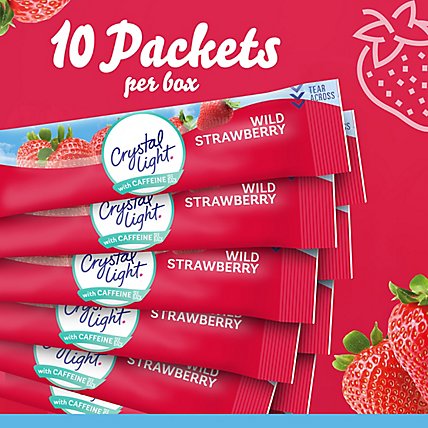 Crystal Light Wild Strawberry Powdered Drink Mix with Caffeine On the Go Packets - 10 Count - Image 4