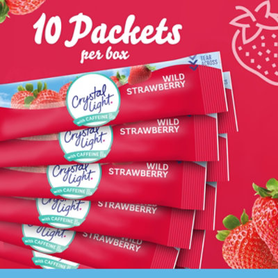 Crystal Light Wild Strawberry Artificially Flavored Powdered Drink Mix with Caffeine - 10 Count - Image 6