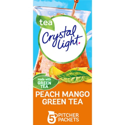 Crystal Light Peach Mango Green Tea Flavored Powdered Drink Mix Pitcher Packet - 5 Count