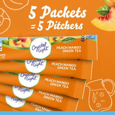 Crystal Light Peach Mango Green Tea Naturally Flavored Powdered Drink Mix - 5 Count - Image 6