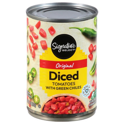 Signature SELECT Diced And Green Chilies Southwestern Style Tomatoes Can - 10 Oz