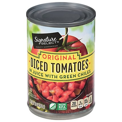 Signature SELECT Tomatoes Diced & Green Chilies Southwestern Style Can - 10 Oz - Image 1