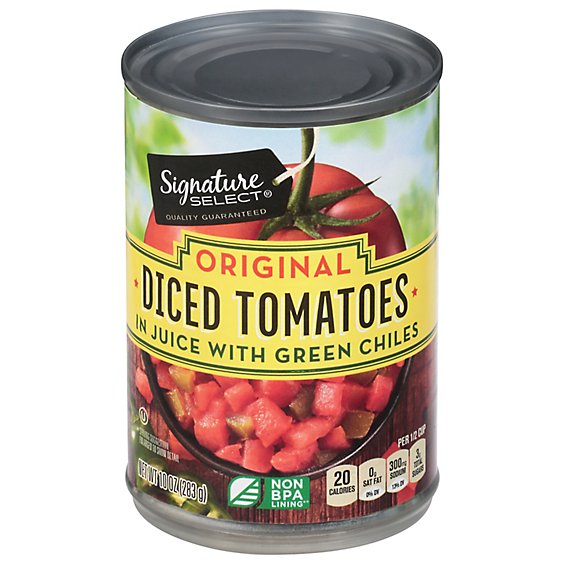 Signature SELECT Tomatoes Diced & Green Chilies Southwestern Style Can - 10 Oz