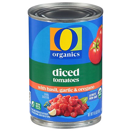 O Organics Organic Tomatoes Diced In Tomato Juice With Basil Garlic & Oregano - 14.5 Oz - Image 2
