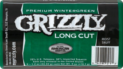 Grizzly Long Cut Wintergreen Smokeless Tobacco - Case - Image 2