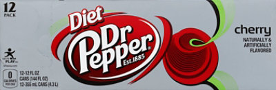 Diet Dr Pepper Cherry Soda In Can - 12-12 Fl. Oz. - Image 2