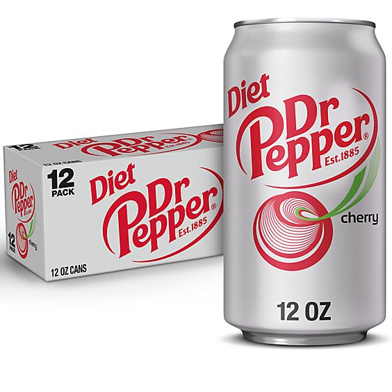 Diet Dr Pepper Cherry Soda In Can - 12-12 Fl. Oz.