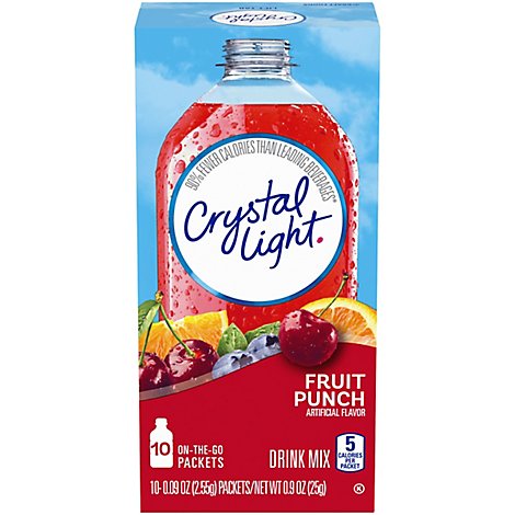 Crystal Light Drink Mix Packets Fruit Punch On The Go - 10-0.09 Oz
