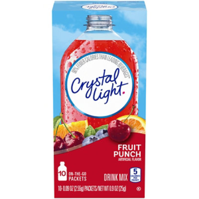 Crystal Light Drink Mix Packets Fruit Punch On The Go - 10-0.09 Oz