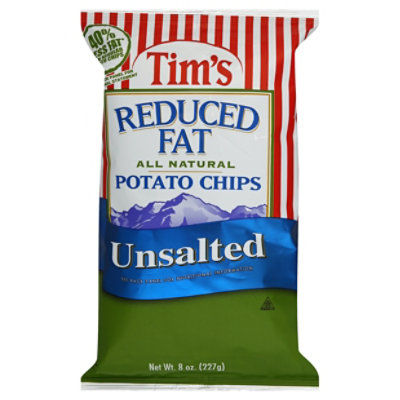 Tims Potato Chips Reduced Fat Unsalted - 8 Oz