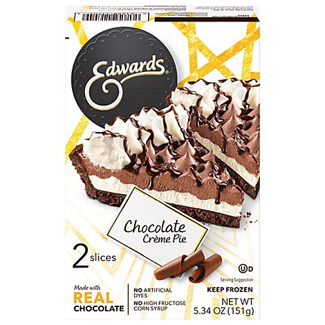 EDWARDS Pie Creme Chocolate 2 Slices Frozen - 5.3 Oz